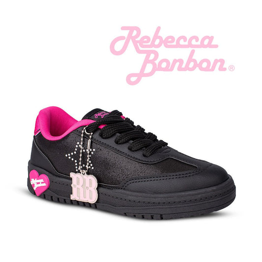 Tênis Infantil Menina K360 Estilo Respitec Rebecca Bonbon Preto - Kidy Calçados -