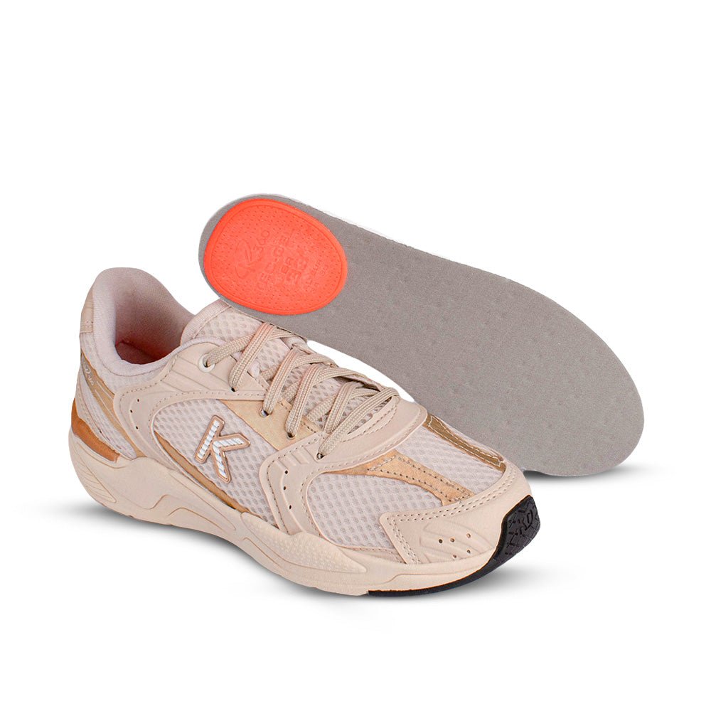 Tênis Infantil Menina K360 Kidy Retro Casual Marfim e Ouro - Kidy Calçados -