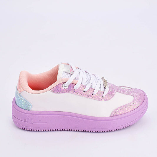 TENIS INFANTIL MENINA K360 NOVA YORK BRANCO/LILAS - Kidy Calçados - Tênis