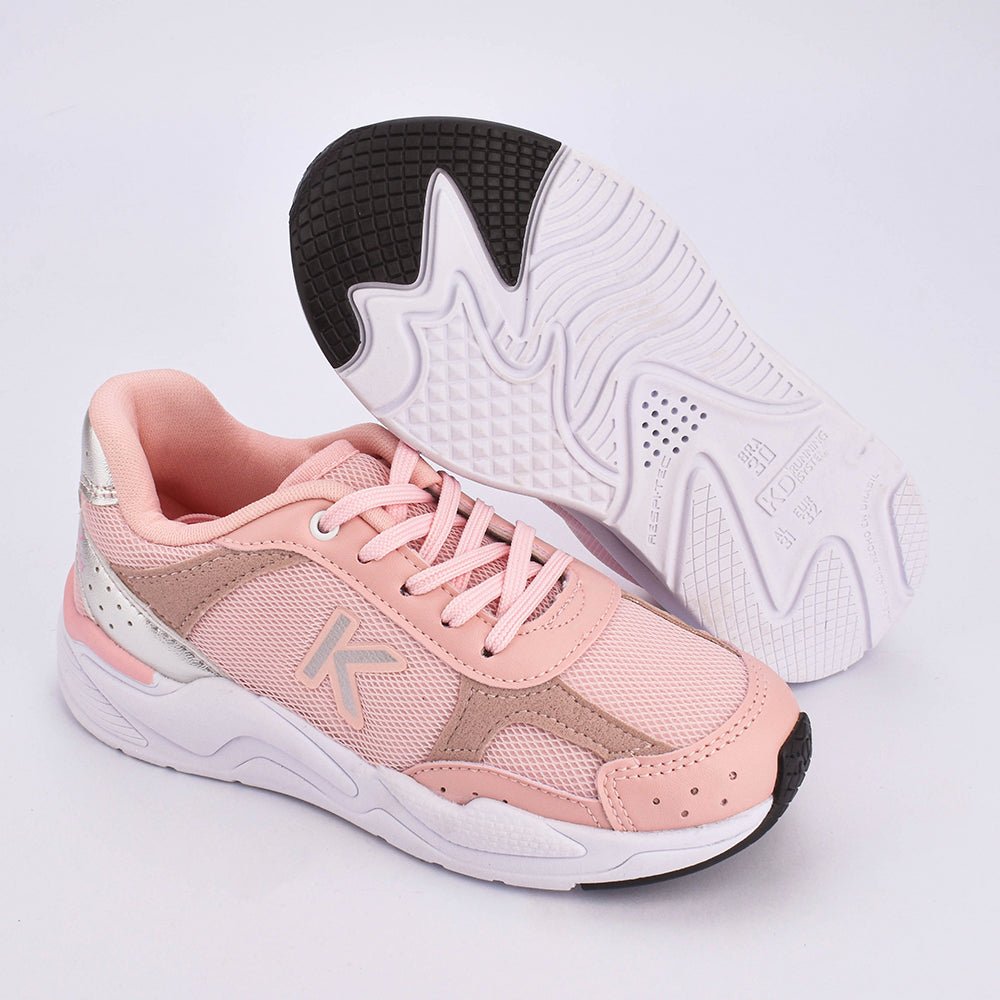 TENIS INFANTIL MENINA K360 RETRO NUDE/PRATA - Kidy Calçados - Tênis