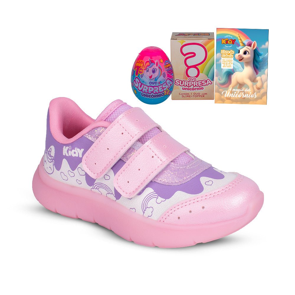 Tênis Infantil Menina Kidy Baby Flex Rosa Unicórnio Brindes - Kidy Calçados - 