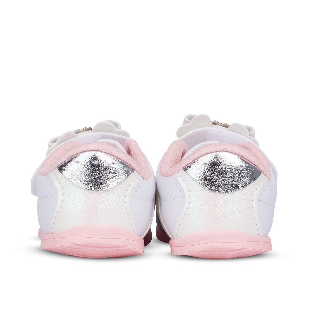 Tênis Infantil Menina Kidy Bebê Casual Branco Laço Rosa Delicado - Kidy Calçados - 