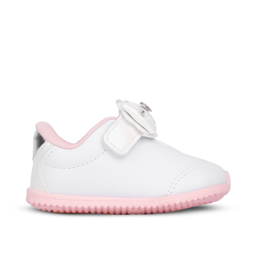 Tênis Infantil Menina Kidy Bebê Casual Branco Laço Rosa Delicado - Kidy Calçados - 