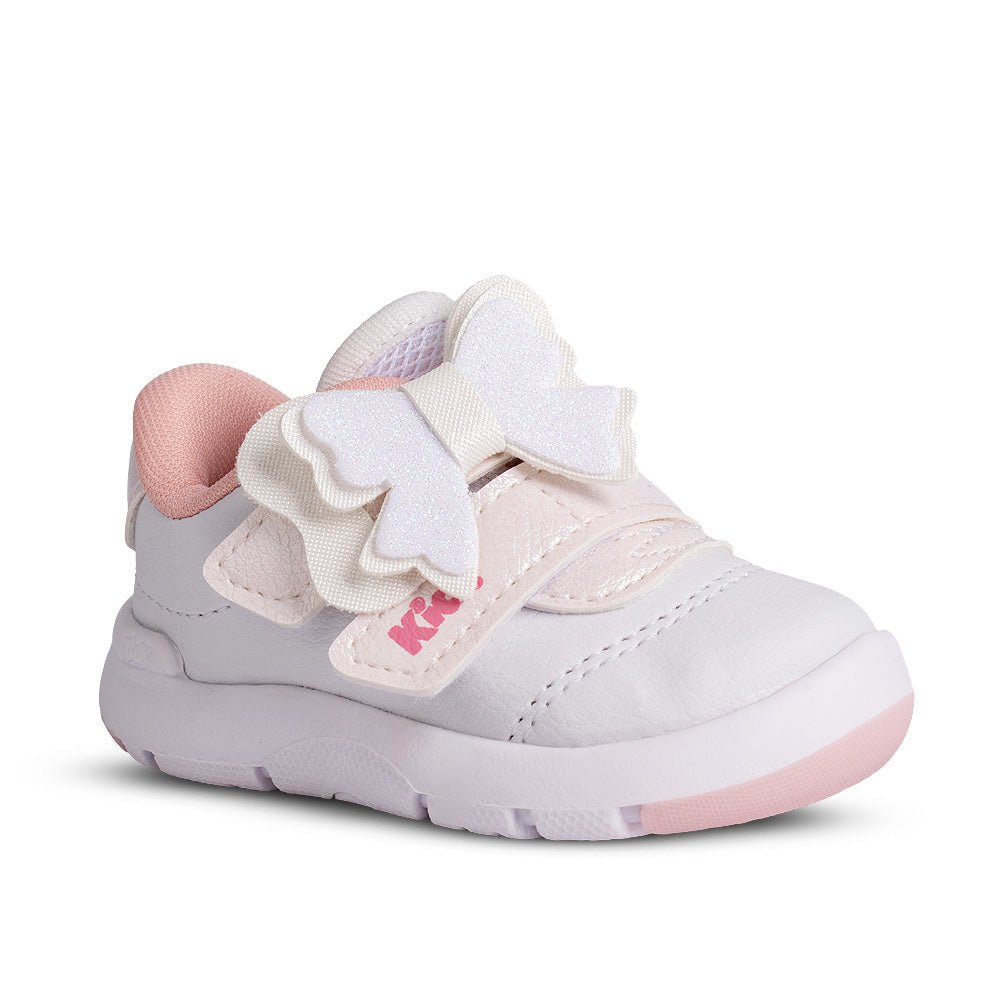 Tênis Infantil Menina Kidy Branco/Rosa Velcro e Laço Delicado - Kidy Calçados -