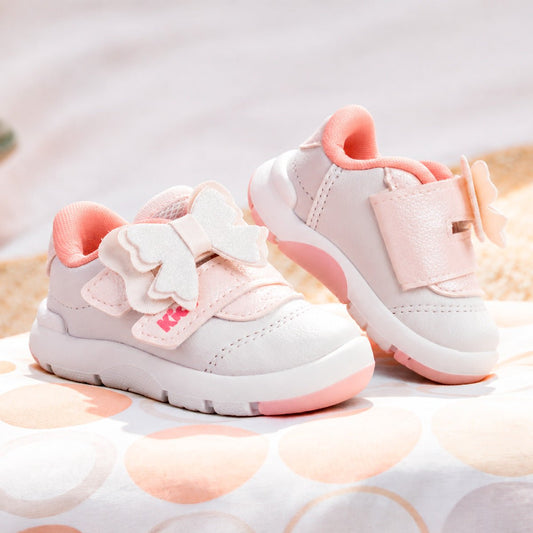 Tênis Infantil Menina Kidy Branco/Rosa Velcro e Laço Delicado - Kidy Calçados -