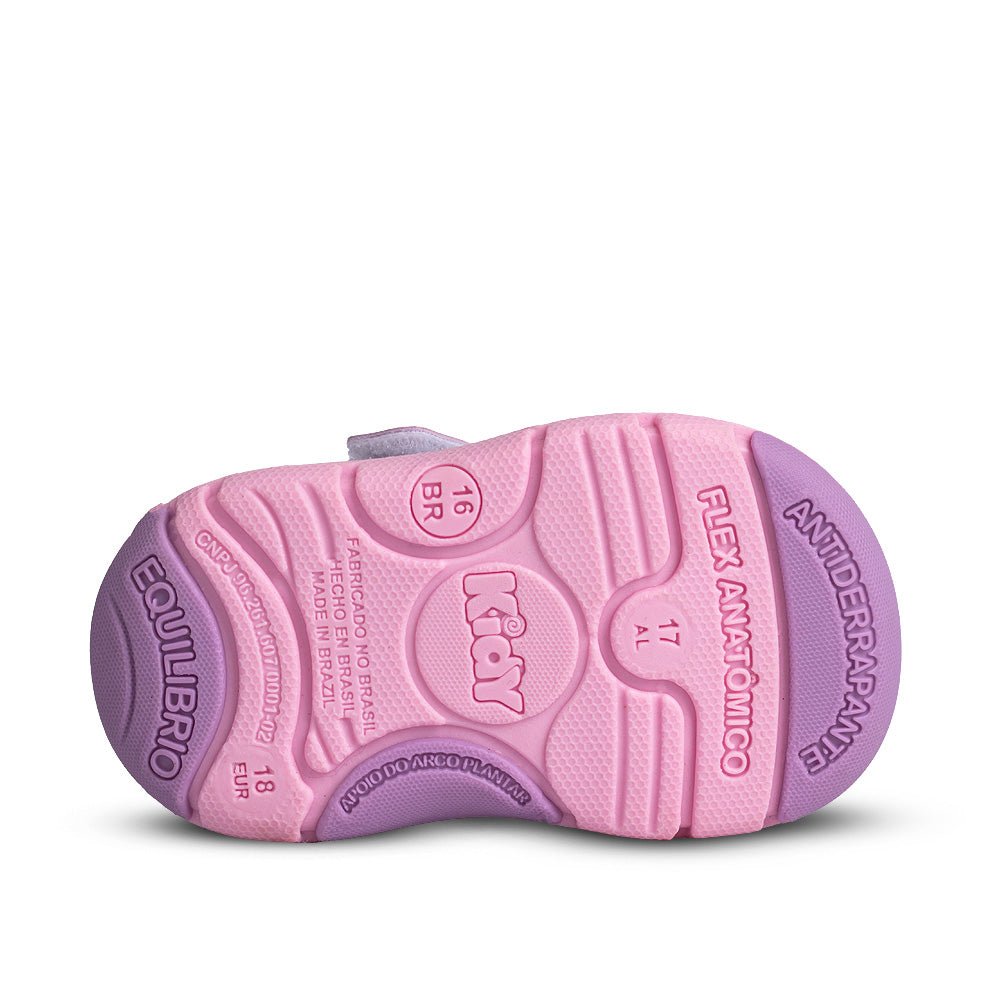 Tênis Infantil Menina Kidy Casual Branco/Rosa Velcro e Unicórnio - Kidy Calçados -