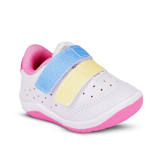 Tênis Infantil Menina Kidy Colors Equilíbrio Branco/Colorido Primeiros Passos - Kidy Calçados - Tênis