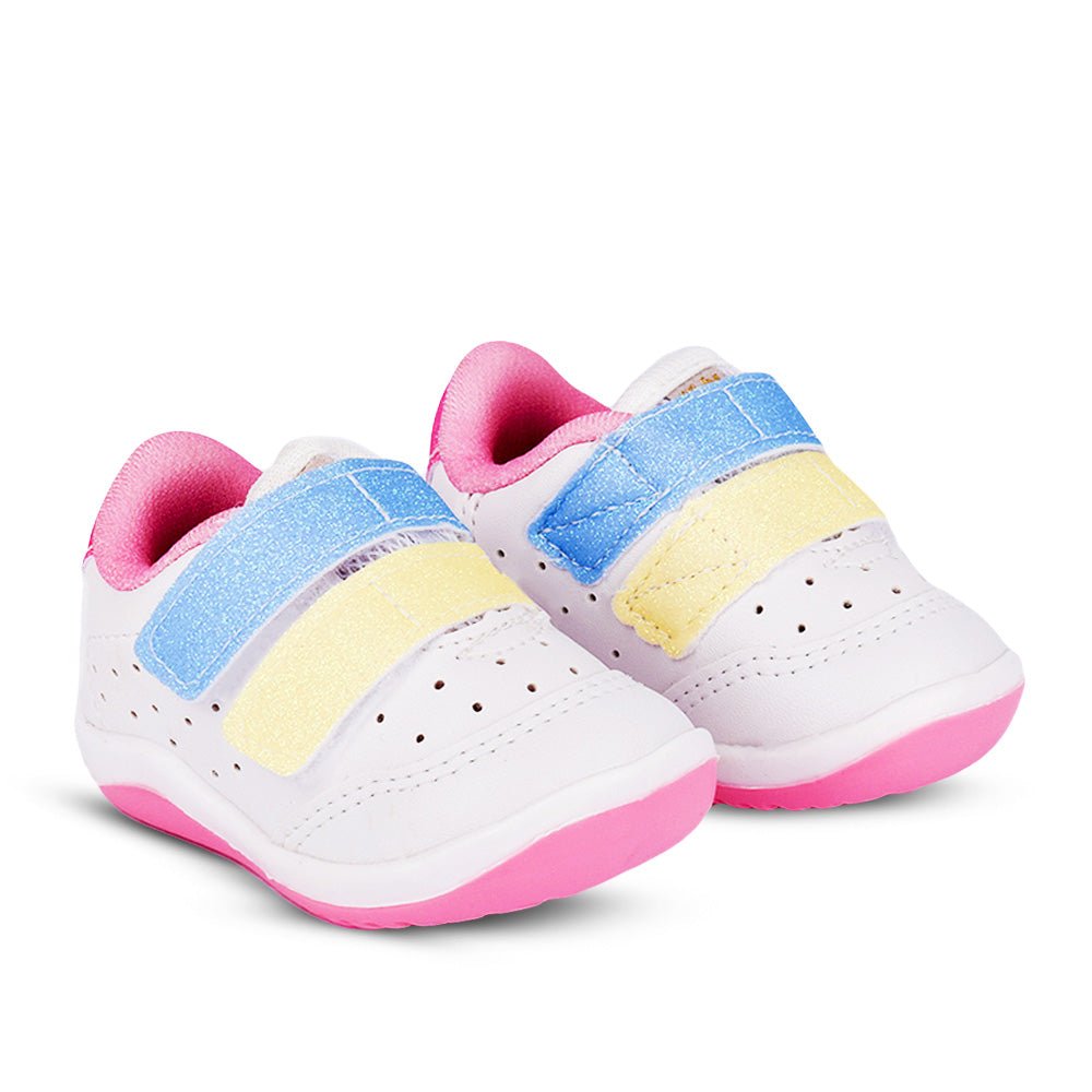 Tênis Infantil Menina Kidy Colors Equilíbrio Branco/Colorido Primeiros Passos - Kidy Calçados - Tênis