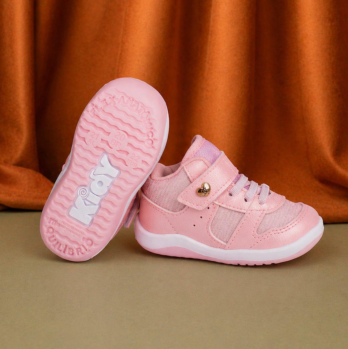 Tênis Infantil Menina Kidy Colors Equilíbrio Nude Primeiros Passos Velcro e Elástico - Kidy Calçados - 