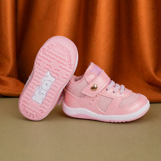 Tênis Infantil Menina Kidy Colors Equilíbrio Nude Primeiros Passos Velcro e Elástico - Kidy Calçados - 