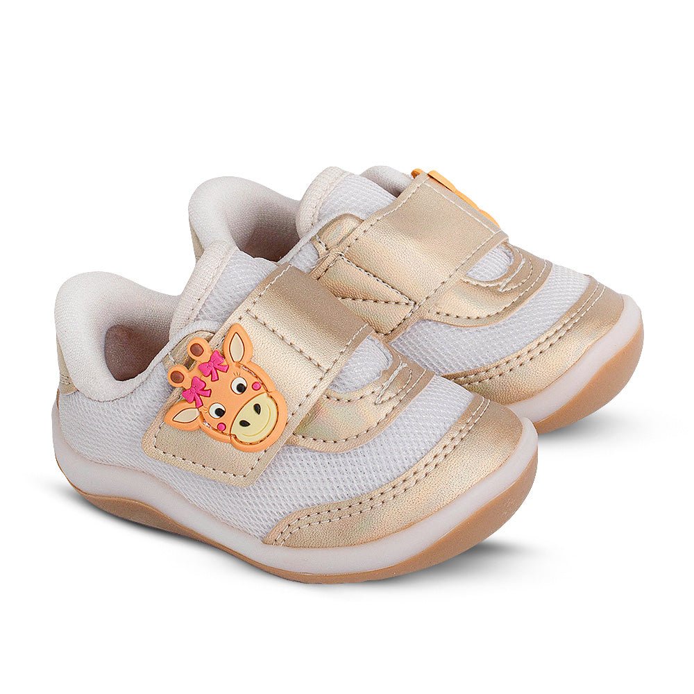 Tênis Infantil Menina Kidy Colors Equilíbrio Ouro Primeiros Passos - Kidy Calçados - Tênis