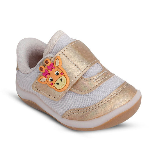 Tênis Infantil Menina Kidy Colors Equilíbrio Ouro Primeiros Passos - Kidy Calçados - Tênis