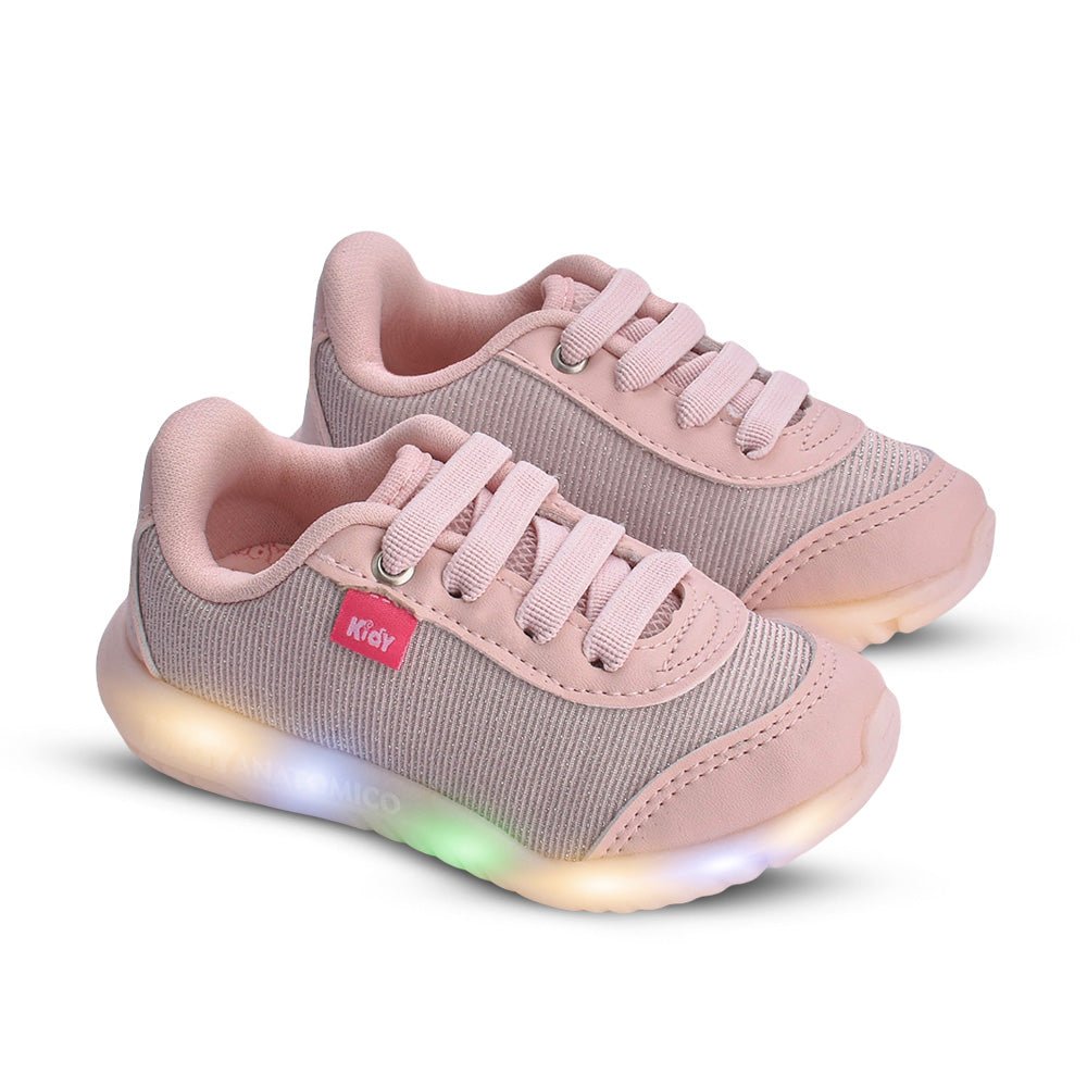 Tênis infantil Menina Kidy de Luz Flex Light Nude - Kidy Calçados - Tênis