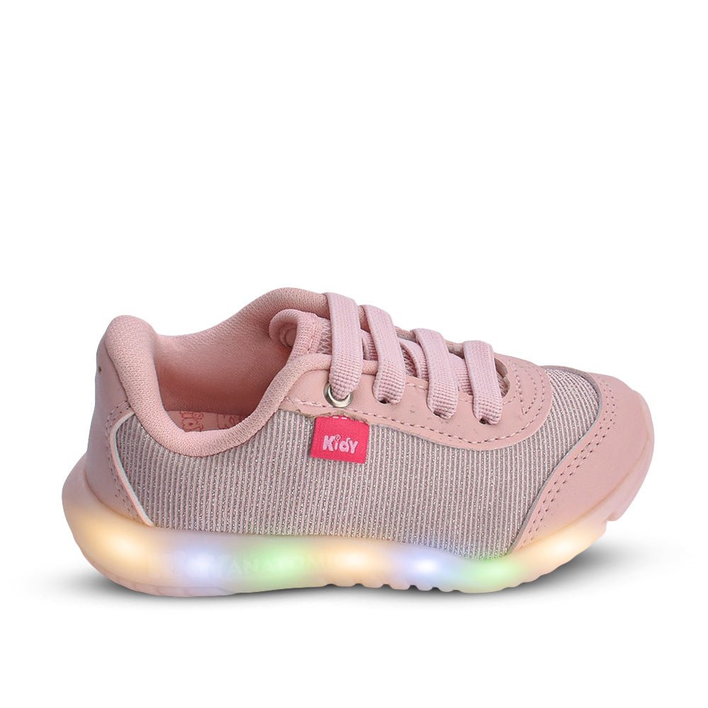 Tênis infantil Menina Kidy de Luz Flex Light Nude - Kidy Calçados - Tênis