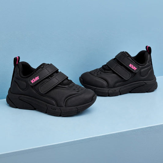 Tênis infantil Menina Kidy Energy Baby Preto Velcro Duplo - Kidy Calçados - Tênis