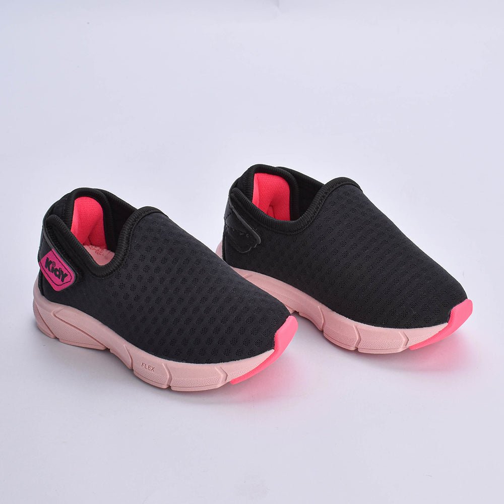 TÊNIS INFANTIL MENINA KIDY ENERGY BABY RESPITEC PRETO/PINK NEON - Kidy Calçados - Tênis