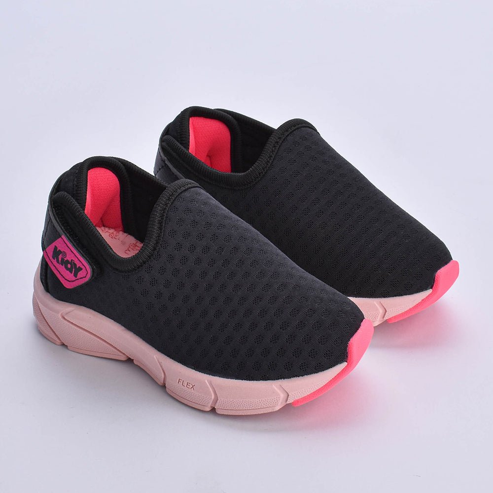 TÊNIS INFANTIL MENINA KIDY ENERGY BABY RESPITEC PRETO/PINK NEON - Kidy Calçados - Tênis