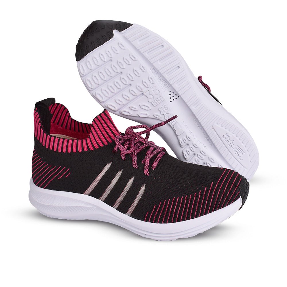 Tênis Infantil Menina Kidy Energy Respitec Preto/Pink Respirável - Kidy Calçados - Tênis