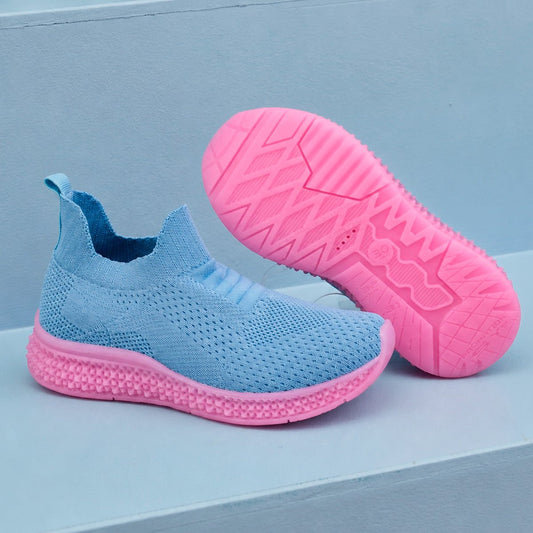Tênis Infantil Menina Kidy Energy Tear Calce Fácil Conforto Azul E Rosa - Kidy Calçados -