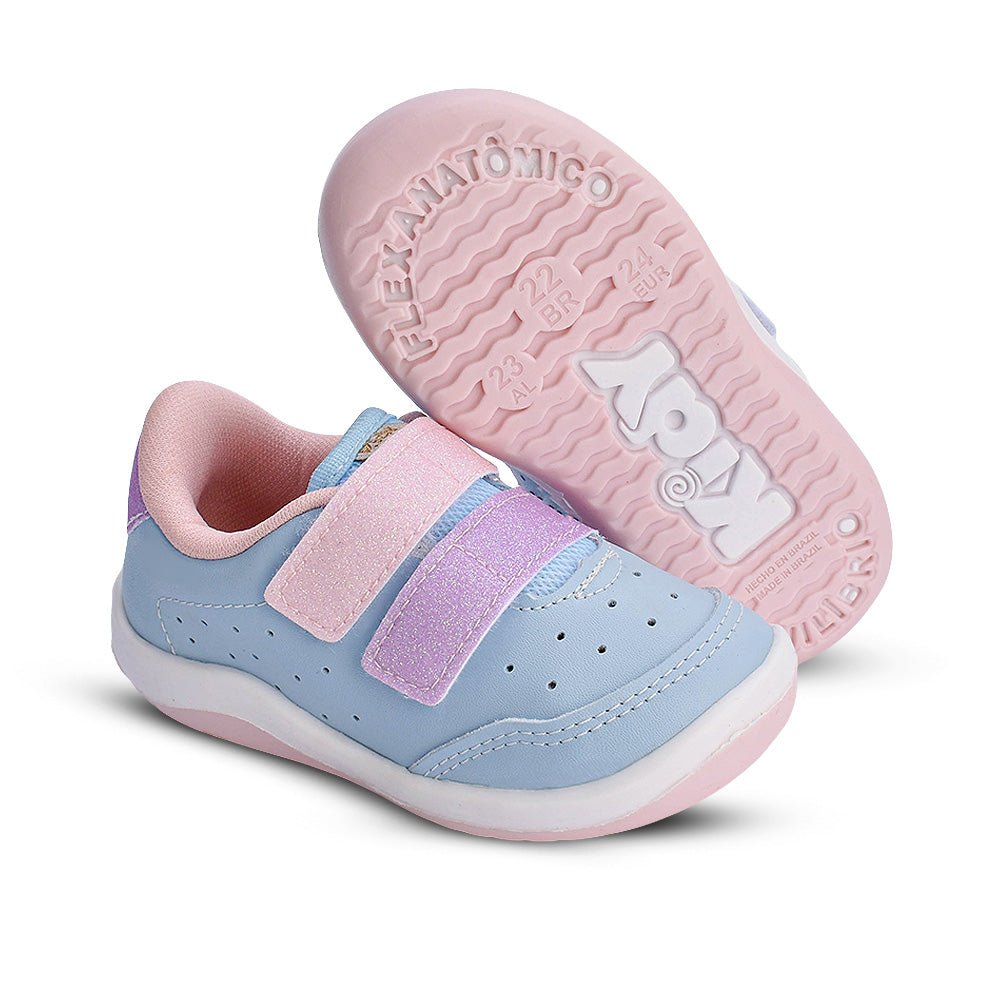 TÊNIS INFANTIL MENINA KIDY EQUILIBRIO AZUL/ROSA - Kidy Calçados - Tênis