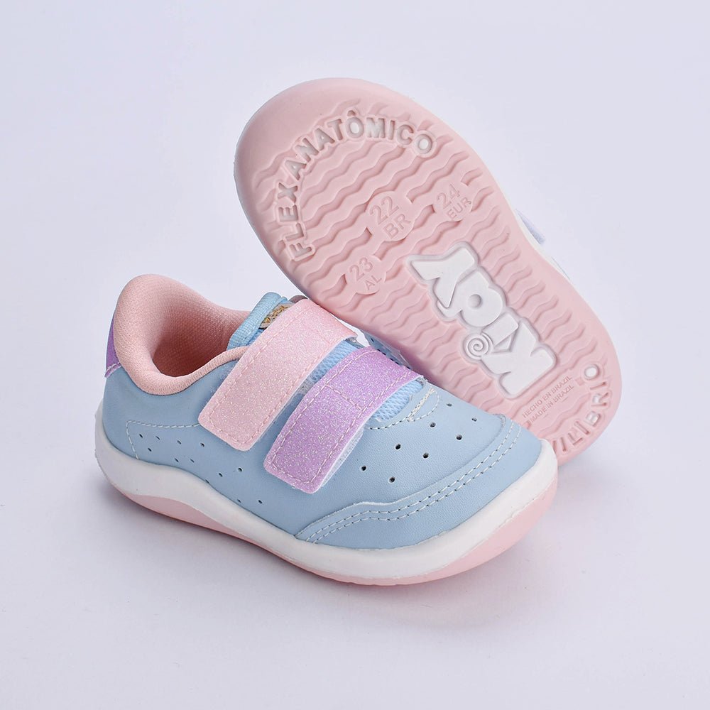 TÊNIS INFANTIL MENINA KIDY EQUILIBRIO AZUL/ROSA - Kidy Calçados - Tênis