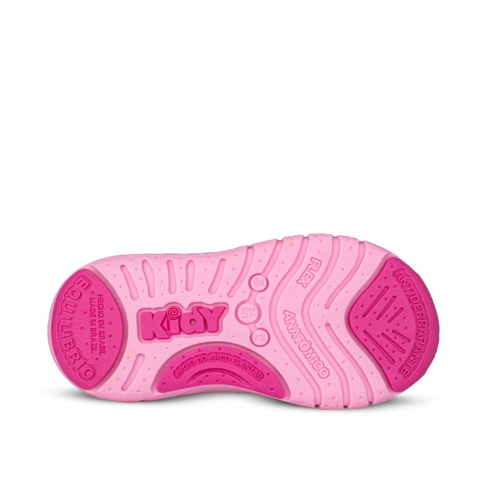 Tênis Infantil Menina Kidy Equilíbrio Cinza/Rosa Primeiros Passos 16 ao 24 - Kidy Calçados - 