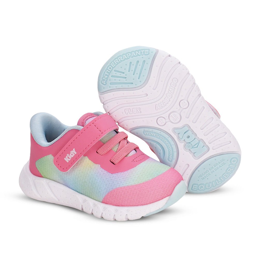 Tênis Infantil Menina Kidy Equilíbrio Pink e Colorido - Kidy Calçados - Tênis