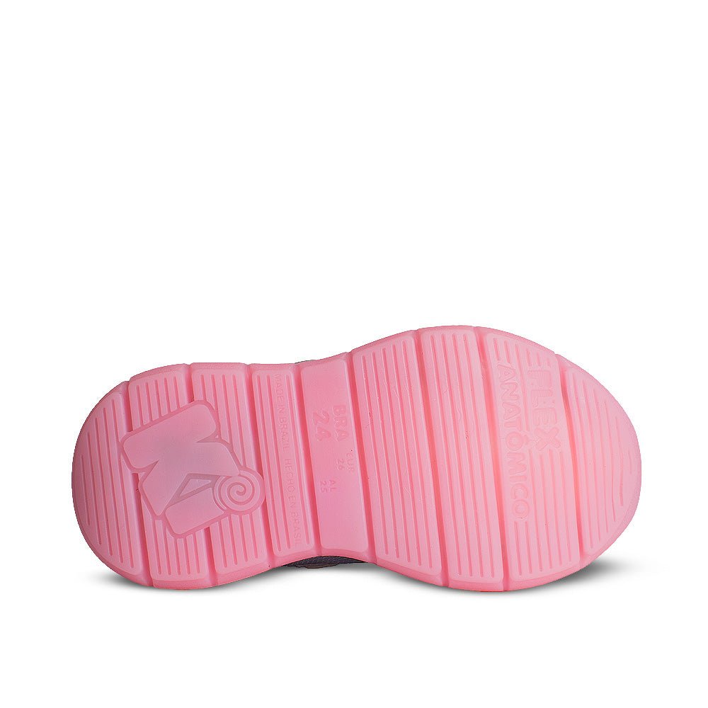 Tênis Infantil Menina Kidy Flex Light Prata com LED Delicado Escolar - Kidy Calçados - 