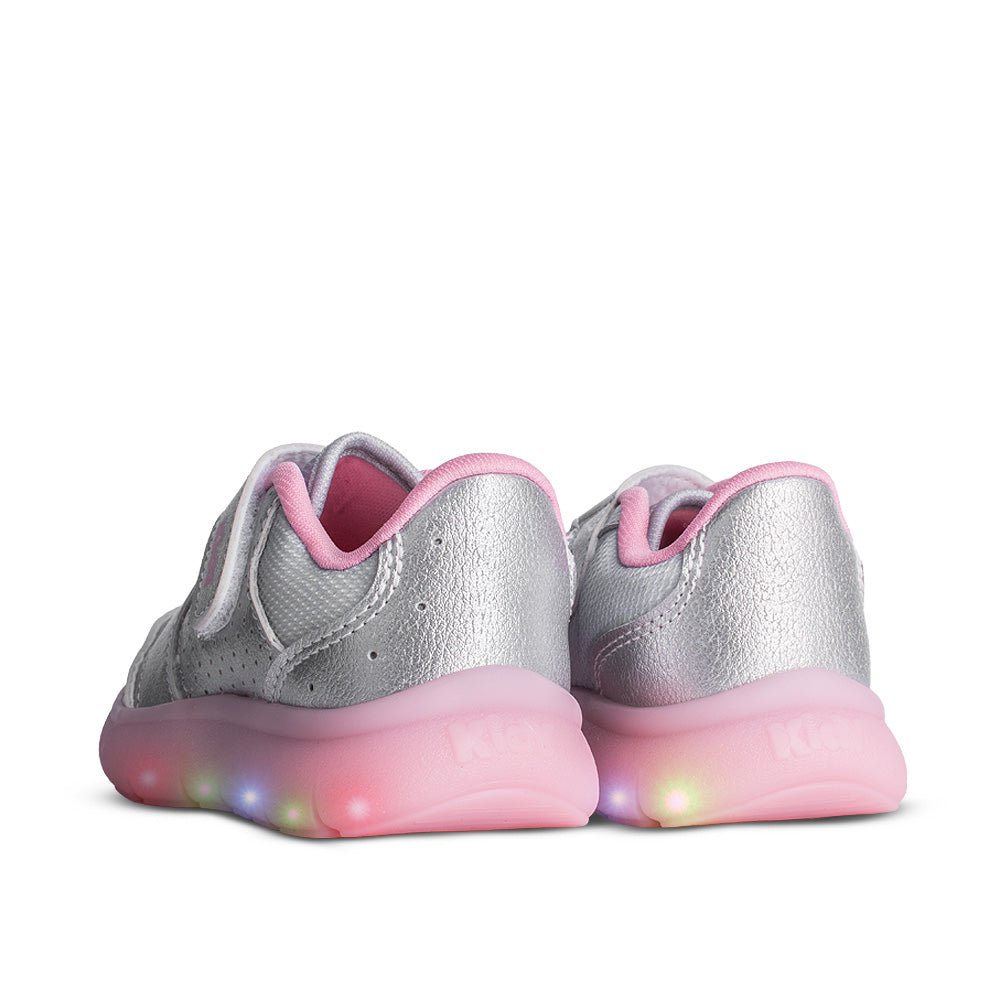 Tênis Infantil Menina Kidy Flex Light Prata com LED Delicado Escolar - Kidy Calçados - 