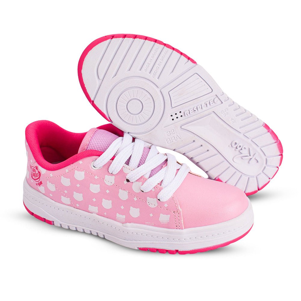 Tênis Infantil Menina Kidy Gato Galáctico Rosa Casual - Kidy Calçados - Tênis