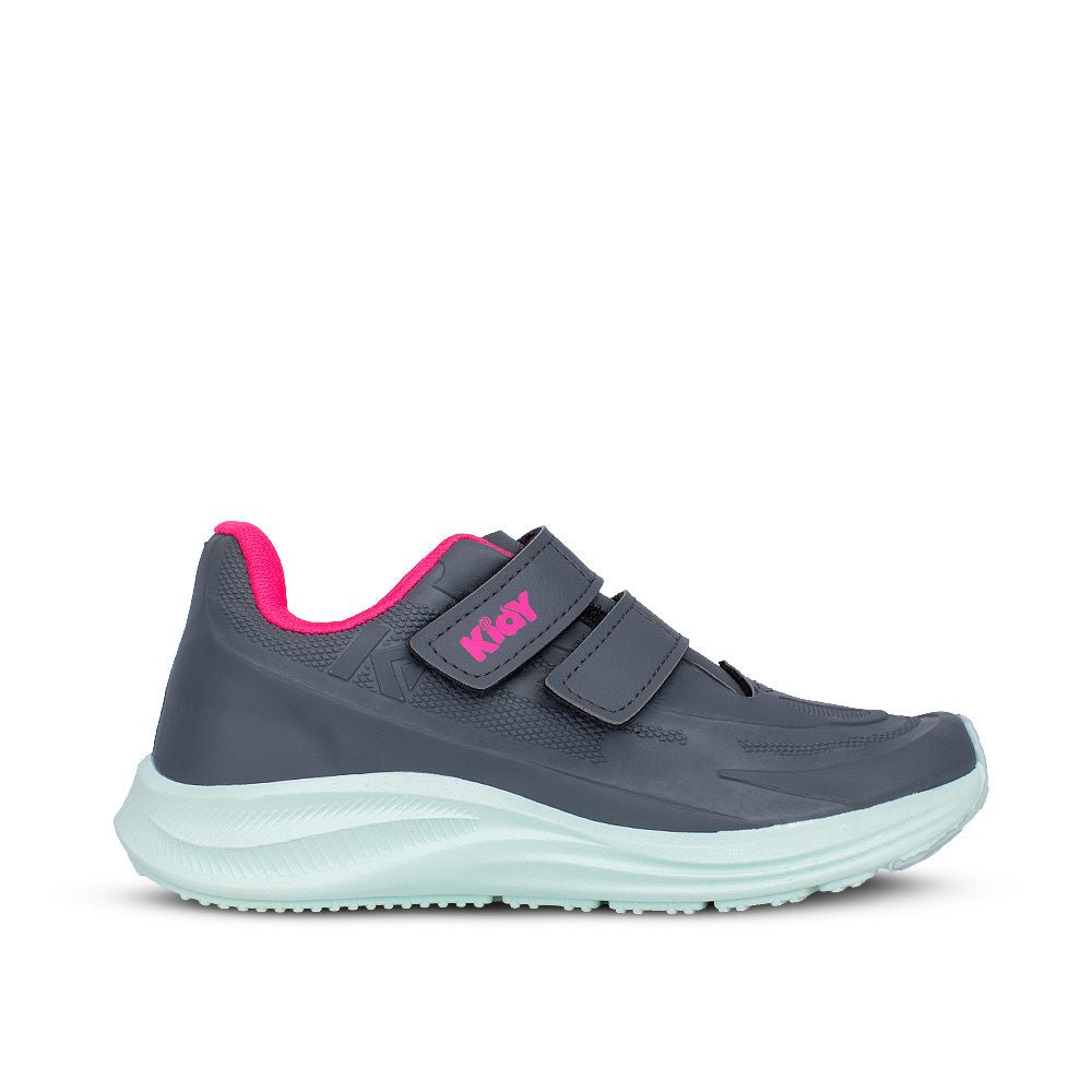 Tênis Infantil Menina Kidy Grafite/Verde Agua Super Conforto Leve - Kidy Calçados - 