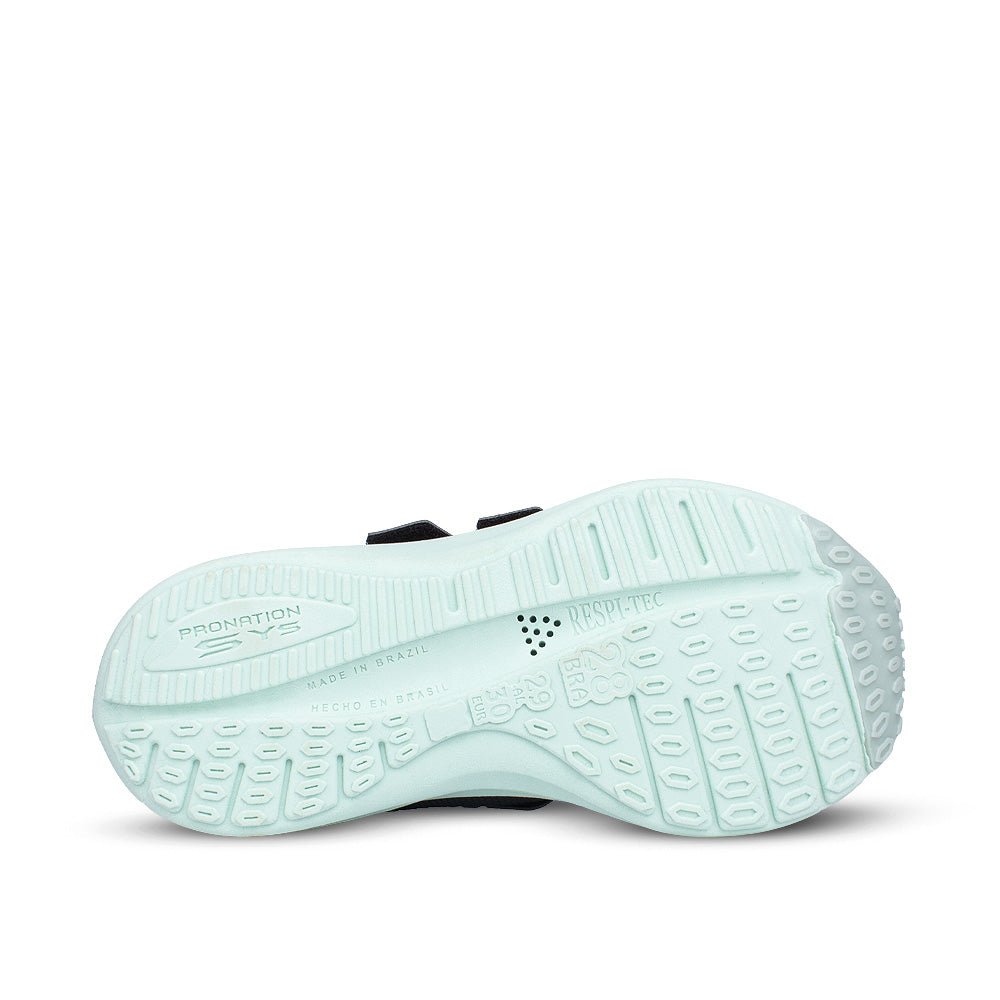 Tênis Infantil Menina Kidy Grafite/Verde Agua Super Conforto Leve - Kidy Calçados - 