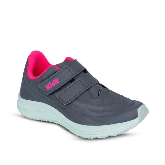 Tênis Infantil Menina Kidy Grafite/Verde Agua Super Conforto Leve - Kidy Calçados - 