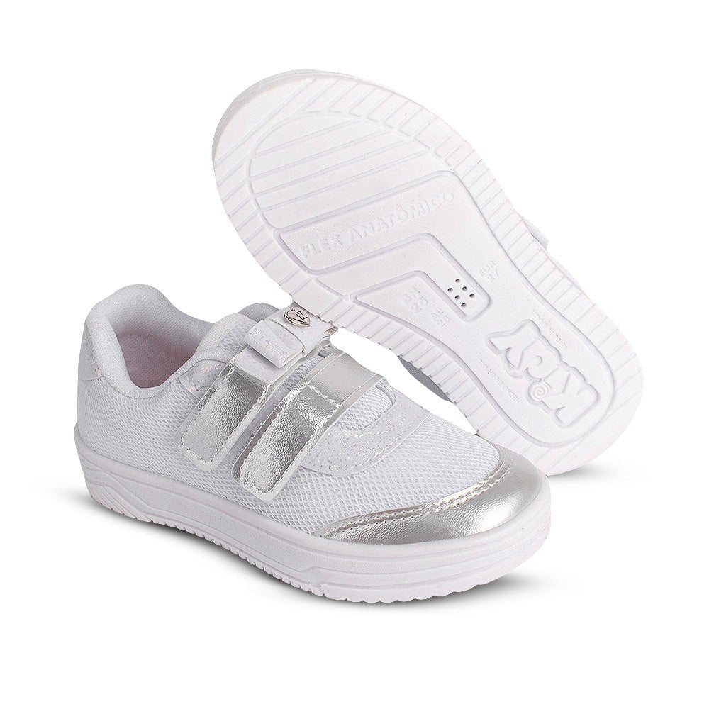 Tênis Infantil Menina Kidy Happy Branco Com Arquinho Delicado - Kidy Calçados - Tênis