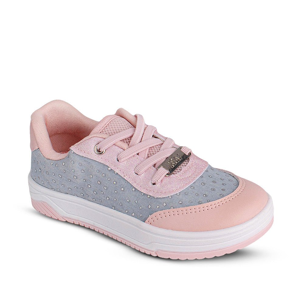 Tênis Infantil Menina Kidy Happy Jeans e Nude Estiloso - Kidy Calçados - Tênis