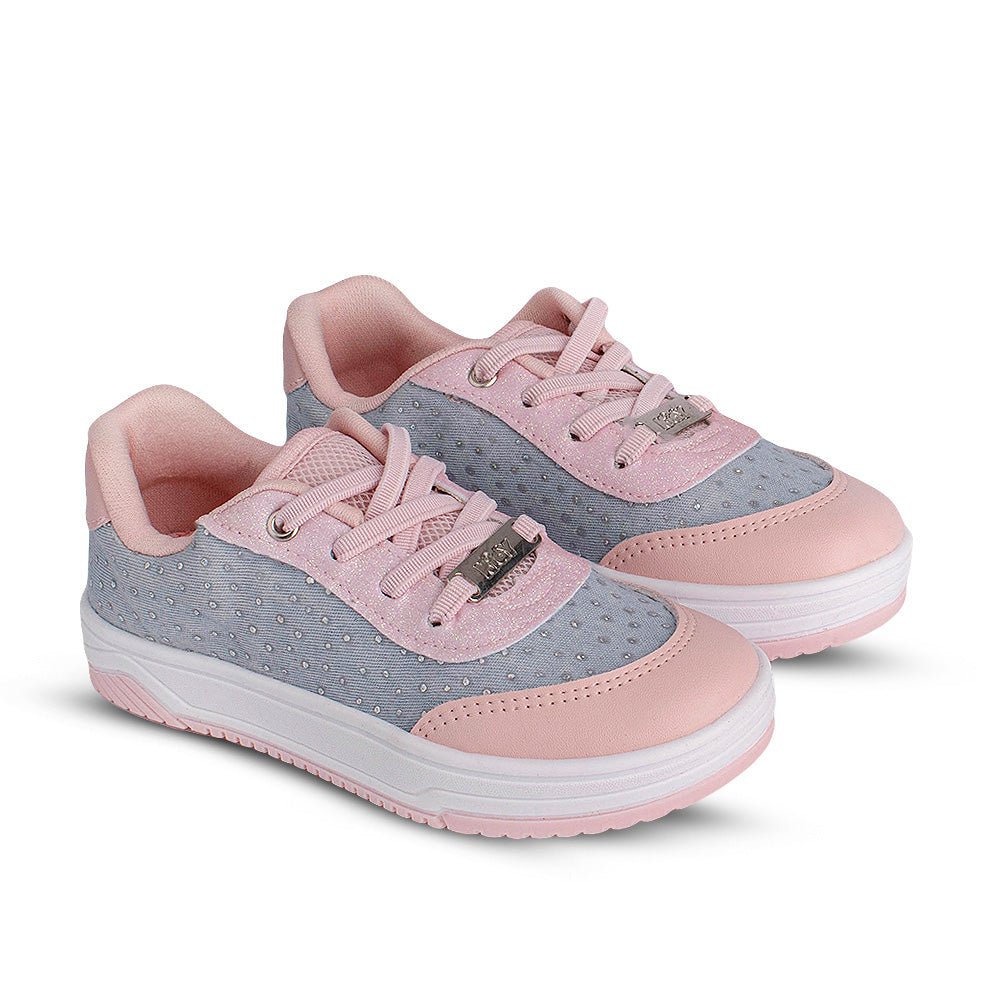 Tênis Infantil Menina Kidy Happy Jeans e Nude Estiloso - Kidy Calçados - Tênis