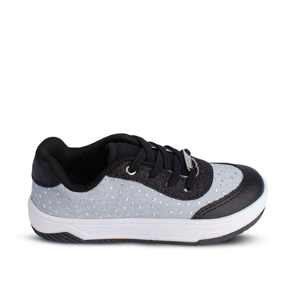 Tênis Infantil Menina Kidy Happy Jeans e Preto Estiloso Confortável - Kidy Calçados - Tênis