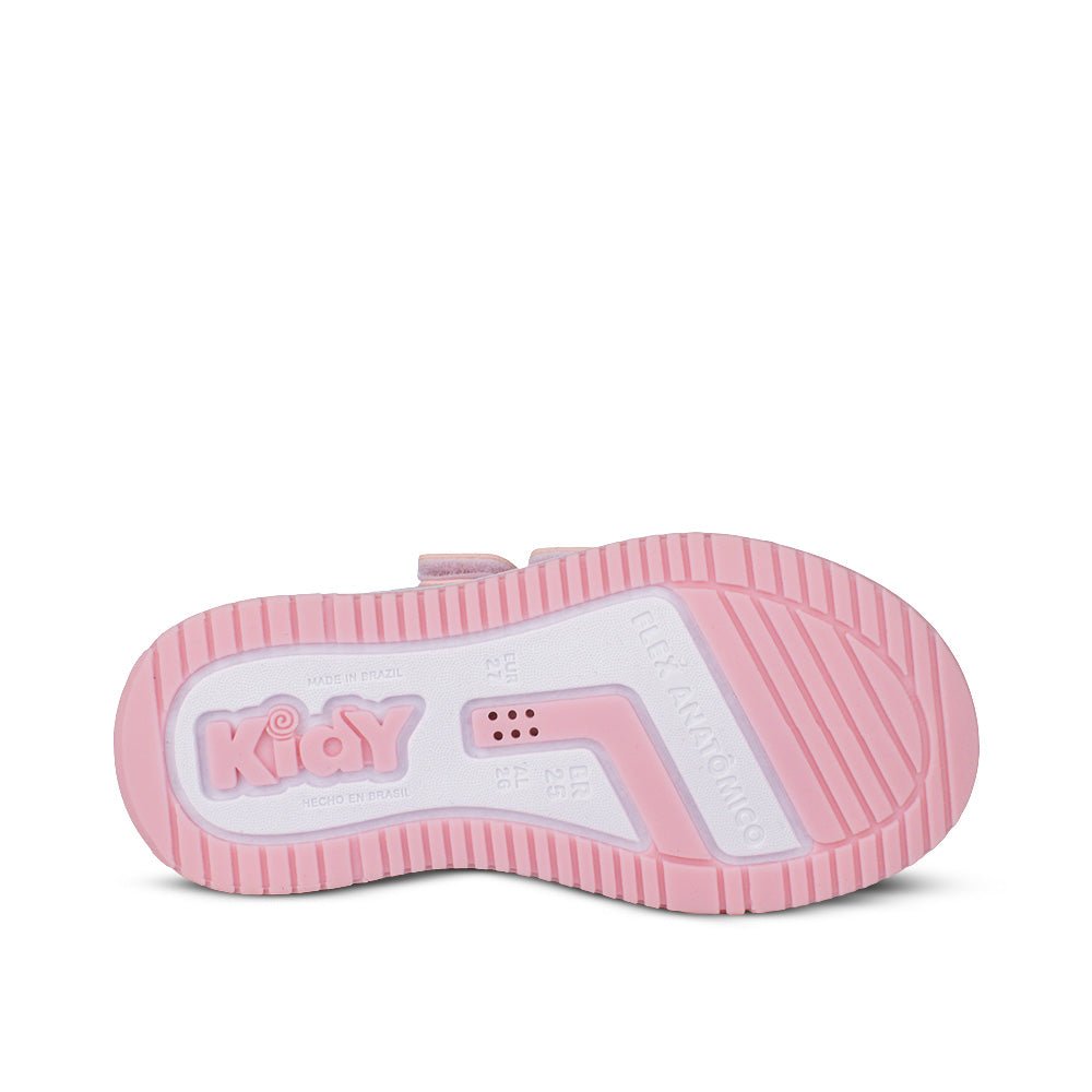 Tênis Infantil Menina Kidy Happy Nude Com Velcro Duplo Confortável e Versátil - Kidy Calçados - 