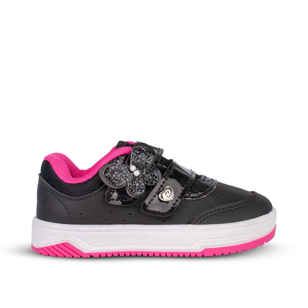Tênis Infantil Menina Kidy Happy Preto e Pink Conforto e Segurança - Kidy Calçados - Tênis