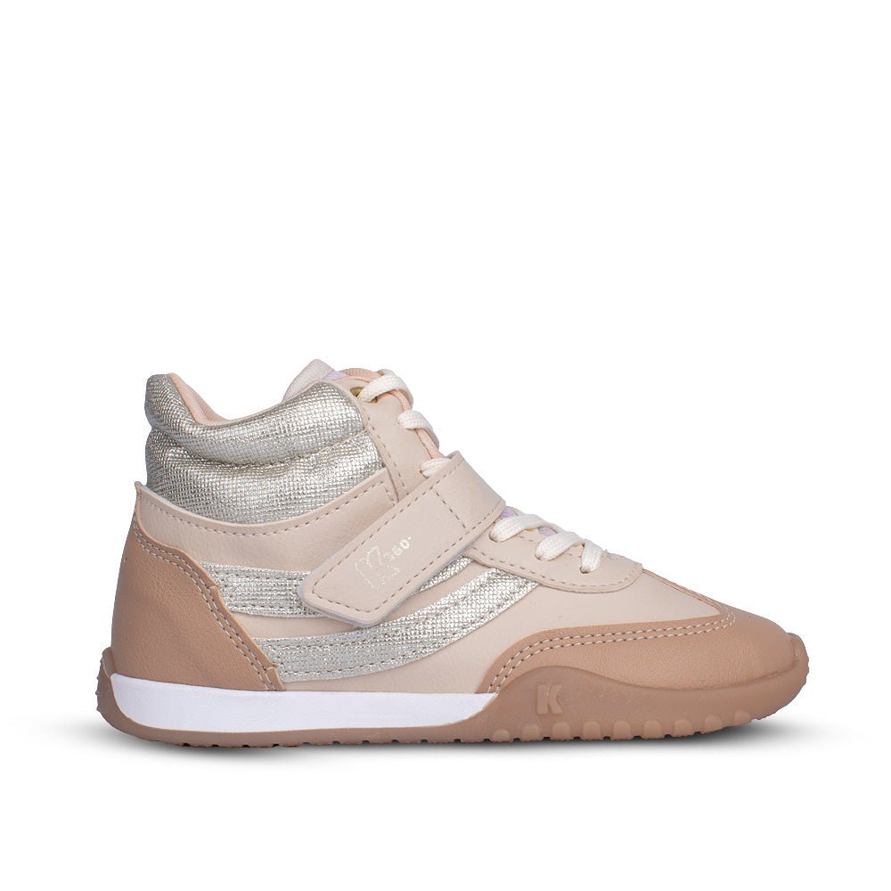 Tênis Infantil Menina Kidy K - 360 Flat Marfim/Ouro Moderno Conforto - Kidy Calçados - 