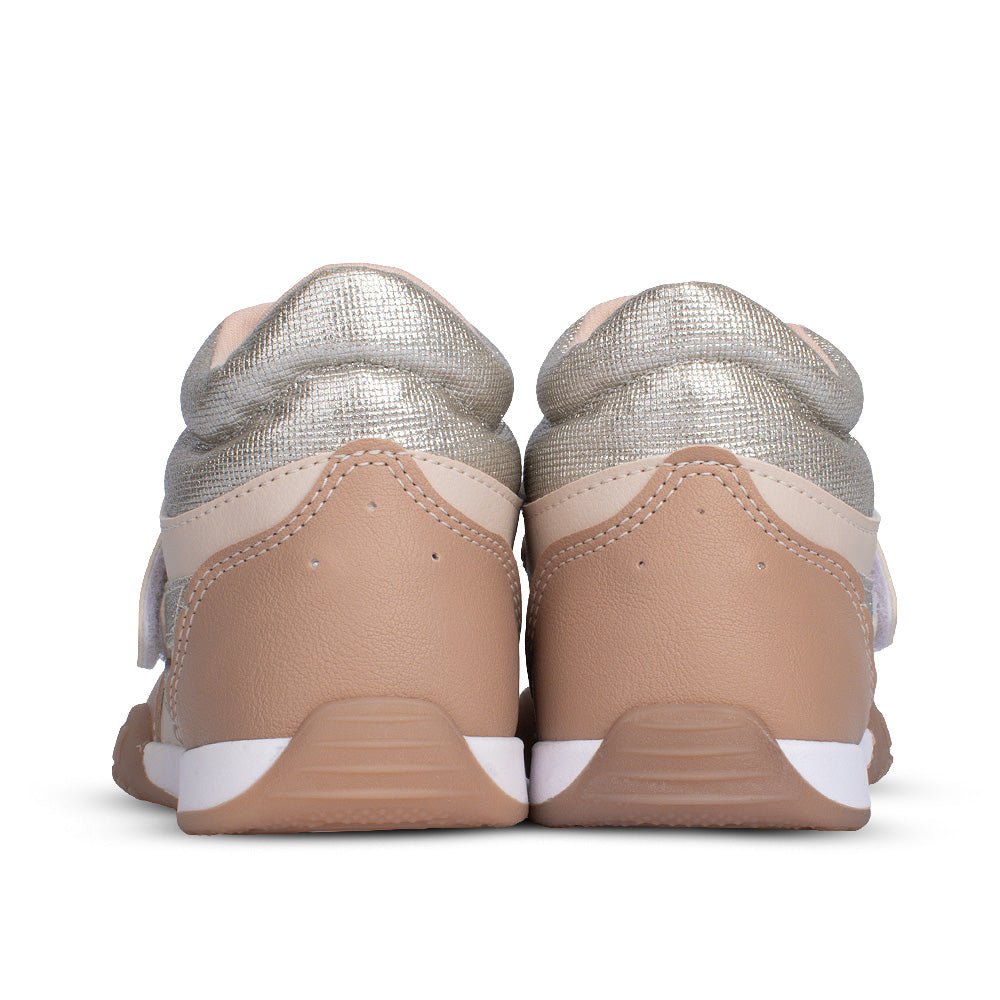 Tênis Infantil Menina Kidy K - 360 Flat Marfim/Ouro Moderno Conforto - Kidy Calçados - 