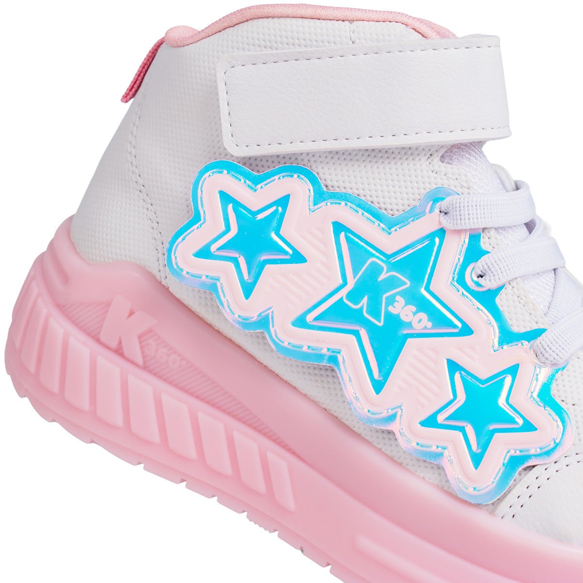 Tênis Infantil Menina Kidy K360 de Rodinha Branco/Rosa Luz e Led - Kidy Calçados -