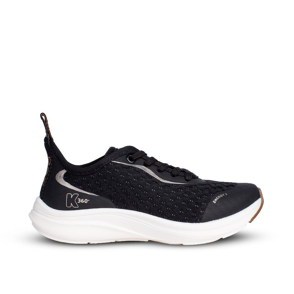 Tênis Infantil Menina Kidy K360 Energy 2 Preto e Crepe Respirável e Palmilha EVA - Kidy Calçados - 