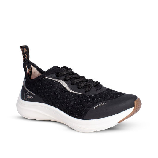 Tênis Infantil Menina Kidy K360 Energy 2 Preto e Crepe Respirável e Palmilha EVA - Kidy Calçados - 
