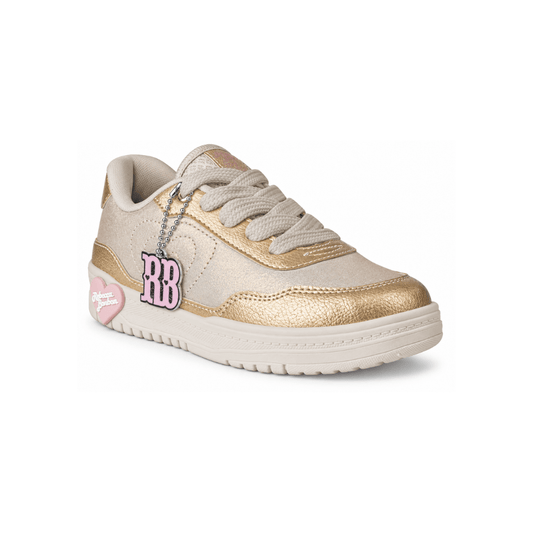 Tênis Infantil Menina Kidy K360 Estilo Marfim/Ouro Rebecca Bonbon - Kidy Calçados -