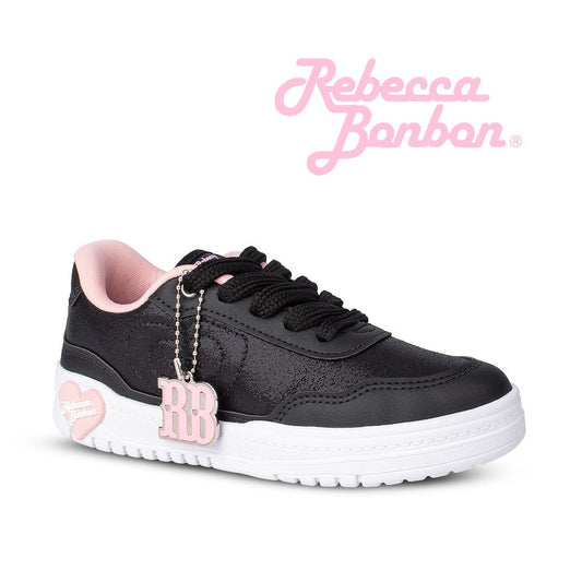 Tênis Infantil Menina Kidy K360 Estilo Respitec Preto Rebecca Bonbon - Kidy Calçados -
