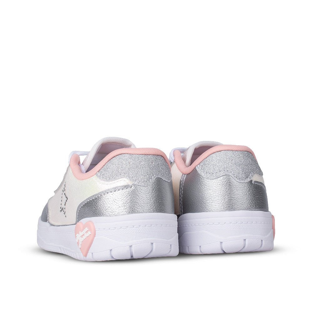 Tênis Infantil Menina Kidy K360 Estilo Respitec Rebecca Bonbon Branco/Prata - Kidy Calçados -
