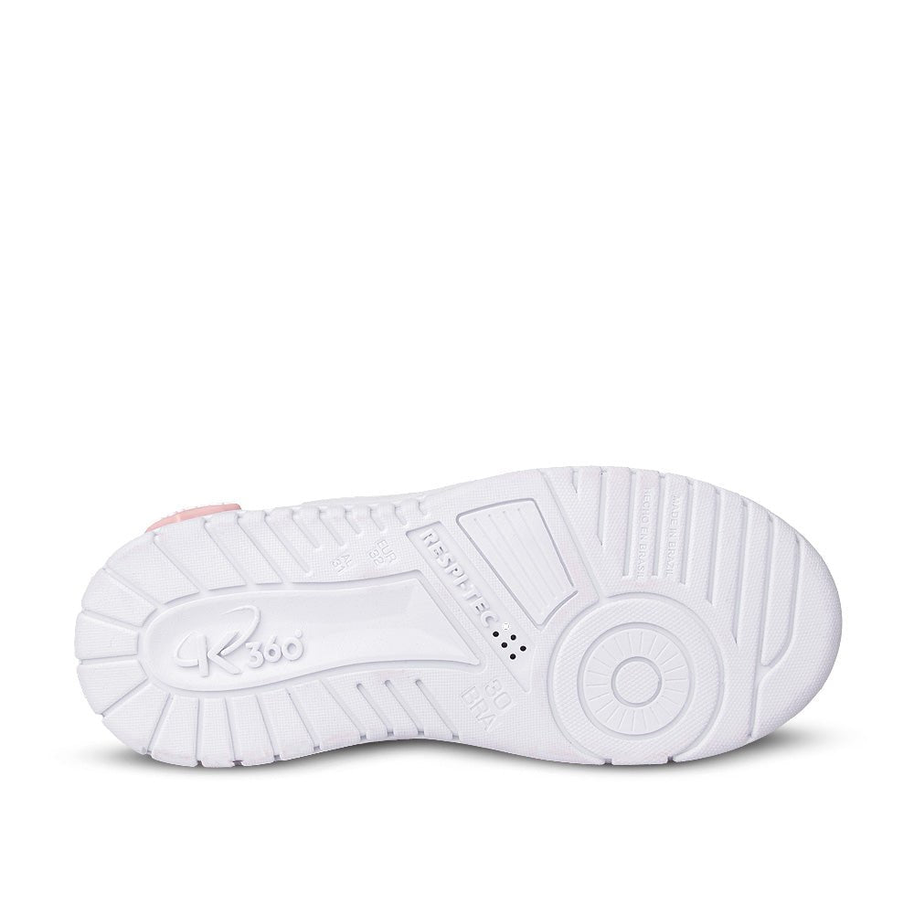 Tênis Infantil Menina Kidy K360 Estilo Respitec Rebecca Bonbon Branco/Prata - Kidy Calçados -