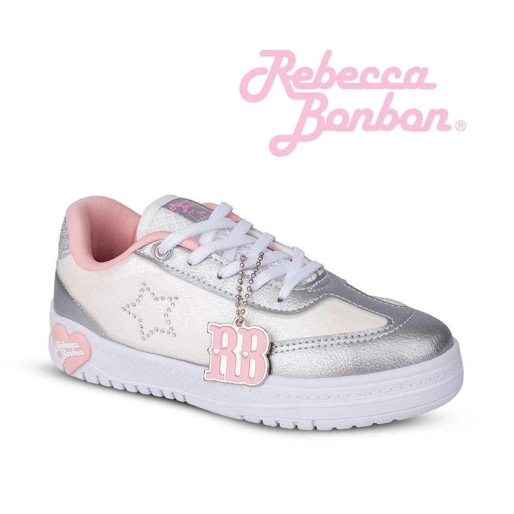 Tênis Infantil Menina Kidy K360 Estilo Respitec Rebecca Bonbon Branco/Prata - Kidy Calçados -