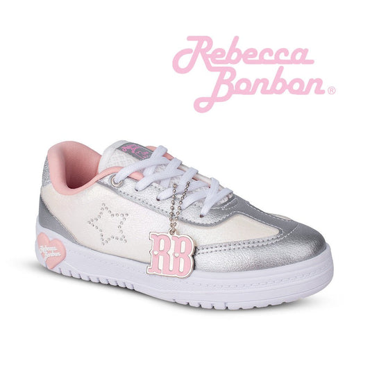 Tênis Infantil Menina Kidy K360 Estilo Respitec Rebecca Bonbon Branco/Prata - Kidy Calçados -
